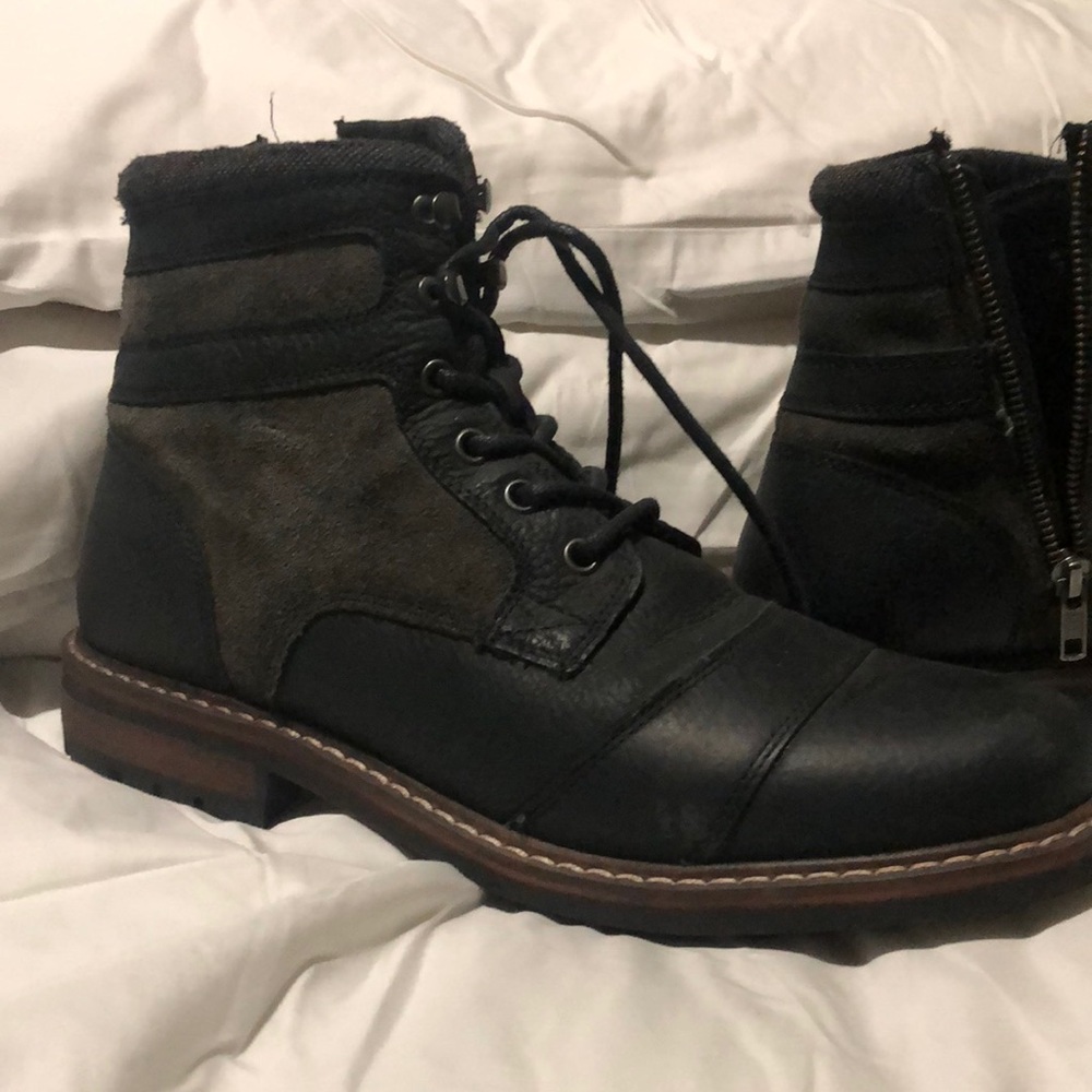Crevo Black leather zip up boots wore 1 time